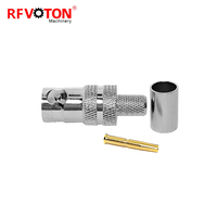 Connecteur BNC Femelle à Sertir pour Câbles RG58, LMR195, LMR200, RG223, RG142, RG400, LMR240, RG59, H155, LMR300, 5D-FB, RG6 – Idéal pour Caméras de Surveillance CCTV