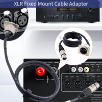 Câble d'extension XLR 3 broches à double blindage pour montage sur panneau, avec connecteur mâle XLR à bride de type D et prise femelle, pour audio équilibré et éclairage DMX512