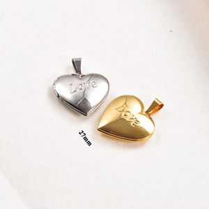 Collar con Colgante de Corazón Grabado con Amor, Acero Inoxidable, Marco para Foto, Joyería Conmemorativa para Mujer, Regalo de San Valentín - Product Image 5