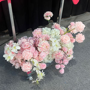 Artificial Silk <b>Pink</b> White Flower Butterfly-Shaped Modern Wedding Background Wall Panel with Eco-Friendly Floral Design - Product Image 3