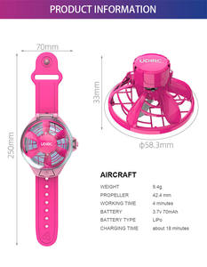 นาฬิกาอัจฉริยะควบคุมโดรน โดรนควบคุมด้วยท่าทางร่างกาย รีโมทคอนโทรลเครื่องบิน ควบคุมด้วยมือ เครื่องบินยูเอฟโอ โดรนขนาดเล็ก - Product Image 3