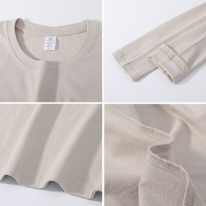 Wholesale Men's Long Sleeve <b>Plain</b> <b>White</b> Cotton T-Shirt O-Neck Long Sleeve Casual Jersey Knit Breathable Solid Color Blank <b>Tee</b> - Product Image 5