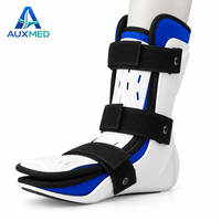 Attelle de cheville réglable respirante avec coque rigide stabilisatrice et protection multi-sangles pour la marche (pied gauche ou droit)
