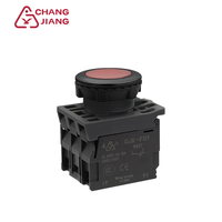 Serie CJK 22mm Marco de mosaico plano negro Interruptor de botón eléctrico montado al ras IP65 Plástico LED 1NO 1NC Control industrial