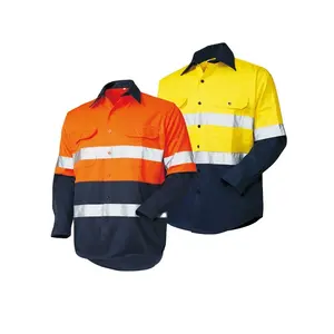 أستراليا القطن عمال الحفر قمصان السلامة بالجملة