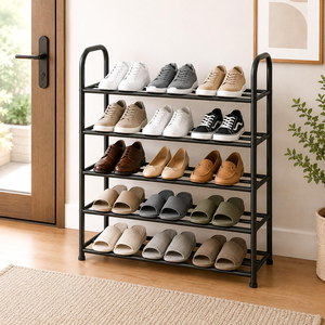 Simple Multifunctional Metal <b>Shoe</b> Rack Multi Layer Household Indoor Storage <b>Shoe</b> Floor Standing Storage Rack for Entryway - Product Image 6