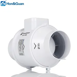 Hon&Guan 4 Inch Duct Fan, High Efficiency In line Fan Mixed Flow Ventilation System Exhaust Air Fan for Bathroom, Kitchen