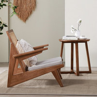 Dream hause Wohnzimmer Solide Wood Lounge Chair Nordic Single Leisure Holz Rattan Sofa Stuhl Sessel