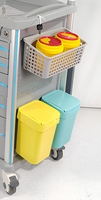 Chariot d'urgence médical silencieux, durable et léger avec roulettes, chariot d'hôpital en plastique pour soins infirmiers, 5 tiroirs, poteau IV, défibrillateur