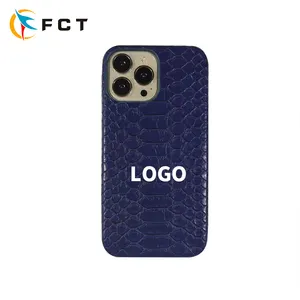 Custom Logo Shoulder Strap Python PU Leather Phone Case Cross Body Mobile Phone Cover For iPhone 14