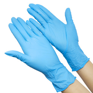Gants en nitrile bleus jetables sans poudre, bouts des doigts texturés, usage domestique - Product Image 4
