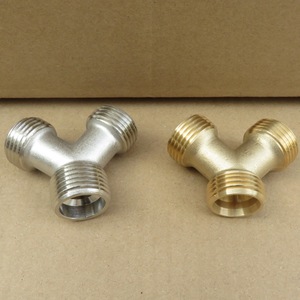 Raccord en cuivre à 6 points, fileté extérieur, unidirectionnel, double style, pour <span class=keywords><strong>lave</strong></span>-<span class=keywords><strong>vaisselle</strong></span>, raccord en <span class=keywords><strong>Y</strong></span>, raccord en T à trois voies, robinet de dérivation d'eau - Product Image 1