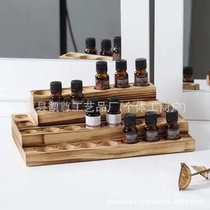 Cross-border solid wood three-tier essential oil <b>rack</b>, wooden desktop <b>storage</b> <b>rack</b>, nail oil <b>bottle</b> <b>storage</b> bracket, display - Product Image 2