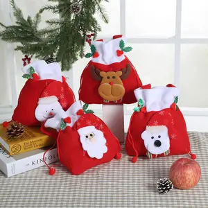 factory gift wrap bags fabric decoration supplies pouches canvas drawstring small christmas candy bags