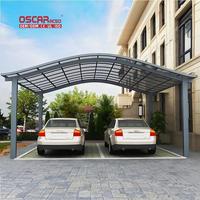 Abri de voiture personnalisé en aluminium avec toit vitré pour allée de stationnement et cour, fabriqué en Pologne