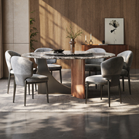 Italienischer Luxus-Esstisch aus Sinterstein mit Drehplatte, Moderner Marmortisch für Zuhause, Villa und Hotel, Premium-Möbel