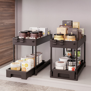 Kitchen Storage Rack 4 Layers <b>Pull</b>-Out Movable <b>Trolley</b> For Bedroom Kitchen Multi-Purpose - Product Image 2