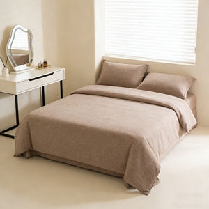 3-delig 150 gsm katoenen garengeverfde chambray Oxford dekbedovertrekset met 100% katoenen effen pigmentprint - Product Image 4