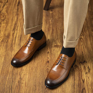 Zapatos formales de cuero de alta calidad para hombre, con punta en pico, ligeros, transpirables y resistentes al agua. - Product Image 3