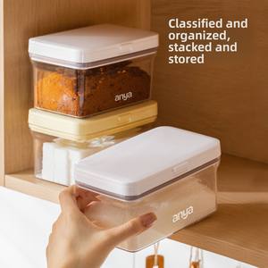 מיכלי אחסון אטומים מפלסטיק שקוף עם מכסה למטבח, למזווה, לסוכר, לקפה, לתה, עם לוגו מותאם אישית של ANYA - Product Image 6