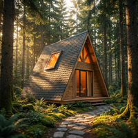 Maison en bois triangulaire préfabriquée de luxe pour station de ski