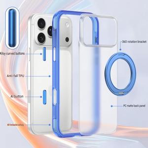 เคสโทรศัพท์แม่เหล็กแบบด้านหรูหราสำหรับ iPhone 18 17 Pro Max พร้อมการปกป้อง 360 องศา °   ฝาครอบป้องกันปุ่มสัมผัส AI สำหรับขาตั้งโทรศัพท์ - Product Image 5