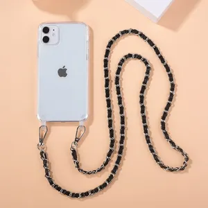 Étui de téléphone à bandoulière en cuir avec chaîne pour <span class=keywords><strong>iPhone</strong></span> <span class=keywords><strong>11</strong></span> 12 13 14 15 16 17 18 Pro Max 7 8 Plus - Product Image 2