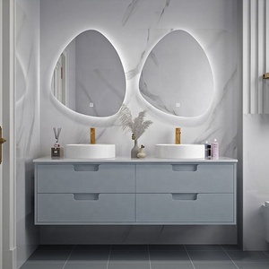 <span class=keywords><strong>Armoire</strong></span> de salle de bain bleue Double évier de luxe moderne <span class=keywords><strong>avec</strong></span> <span class=keywords><strong>miroir</strong></span> Led - Product Image 1
