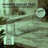 Trampa para Ratones de Plástico Transparente, Reutilizable, Jaula para Captura de Ratones Vivos y Trampas de Plástico con Resorte, Atrapa Roedores Domésticos, Control de Plagas
