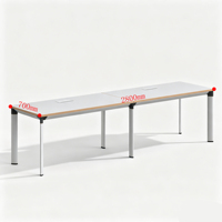 Table de bureau double face de taille standard au design moderne, pour 2 personnes, poste de travail informatique avec pieds en acier
