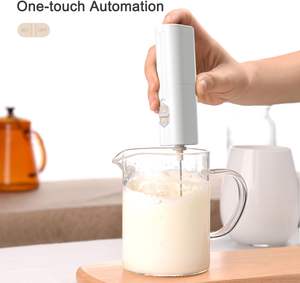 <span class=keywords><strong>Mousseur</strong></span> à lait électrique portable en plastique à piles, mini <span class=keywords><strong>mousseur</strong></span> à lait avec poignée pour café, matcha, poudre de protéines, blanc - Product Image 2