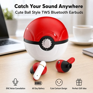   Écouteurs intra-auriculaires à motif de dessin animé, design sphérique mignon, réduction de bruit ENC, longue autonomie, meilleur cadeau pour enfants, OEM - Product Image 1