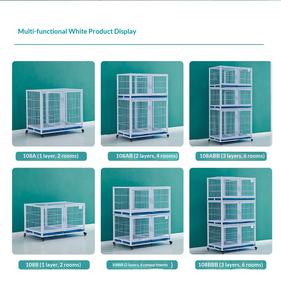 Jaula <span class=keywords><strong>de</strong></span> exhibición y <span class=keywords><strong>cría</strong></span> para perros <span class=keywords><strong>de</strong></span> dos o tres pisos con estructura <span class=keywords><strong>de</strong></span> tubos galvanizados para hospitales veterinarios, centros <span class=keywords><strong>de</strong></span> alojamiento y tiendas <span class=keywords><strong>de</strong></span> mascotas - Product Image 6
