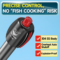 Tige chauffante en acier inoxydable 304, chauffage automatique pour aquarium, anti-explosion, contrôle de la température 12-34°C, compatible eau salée