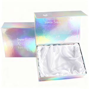 Cajas de regalo magnéticas de cartón holográficas profesionales de 2mm para regalos de boda, pegatina Kawaii, prensa, peluca de uñas, materiales reciclados - Product Image 2
