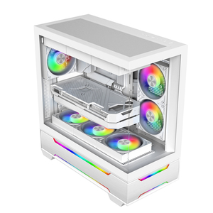 Ruix 270 °   Vỏ máy tính chơ<span class=keywords><strong>i</strong></span> game có đèn LED RGB, tầm nhìn biển, luồng khí cao, hợp kim nhôm bền, khung máy ATX, hàng có sẵn - Product Image 4