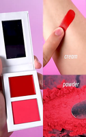 Marque privée personnalisée Palette de fard à joues 2 en 1 crème et poudre végan hautement pigmentée pour le teint clair pour le visage