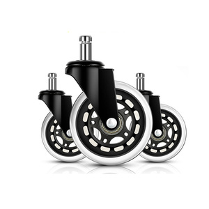 Cadeira de escritório com rodas para escritório, peças para cadeira de escritório, rodízio de reposição em PU de 3 polegadas - Product Image 3