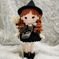 Fait à la main Unique Art Crochet Clown Sorcière Halloween Poupée Personnalisable Polyester Tissé Couture & Tissage Jouets Cadeau De Maternité