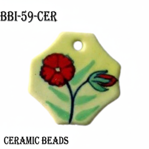 Cuentas de cerámica artesanales, colgantes de cerámica coloridos duraderos, perfectos para joyería y perillas de cerámica, uso de la India - Product Image 1