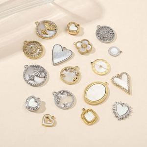 Nouveau Pendentif Cœur Tendance en Acier Inoxydable Plaqué Or 18K, Breloque Coquillage Faite à la Main, Accessoires DIY pour la Fabrication de Bijoux - Product Image 1