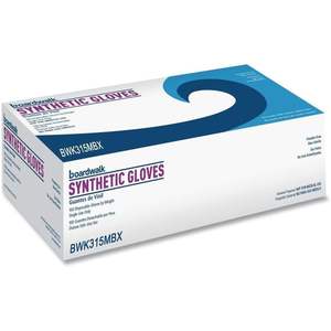 Gants de sécurité jetables en vinyle synthétique sans poudre Boardwalk, épaisseur 4 mil, 9,5 pouces, beige, 100 par boîte - Product Image 2