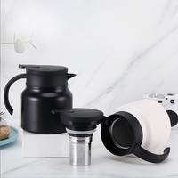Pot Terisolasi Stainless Steel Kapasitas Besar 800ml 1000ml, Desain Kreatif Pemisah Teh-Air, Botol Air Kopi