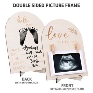 Cadre photo avec échographie pour nouveau-né jalon de croissance en bois souvenir jalon personnalisé pour les nouvelles mamans - Product Image 2