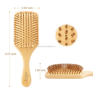 Custom Logo Scalp Massage <strong>Brush</strong> Laser Engraving Brand <strong>Self</strong> <strong>Cleaning</strong> Hairbrush Private Label Paddle Wooden Massage <strong>Hair</strong> <strong>Brush</strong> - Product Image 2