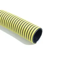 Manguera de Succión de PVC en Espiral Negra y Amarilla, Industrial, Reforzada, Resistente al Desgaste, Resistente a la Abrasión, para Recuperación de Arena y Drenaje de Agua