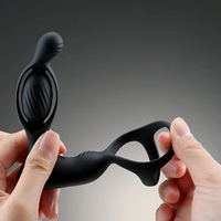 Plug anal en silicone, anneau vibrant, plug anal, 10 modes de vibration, masseur de prostate vibrant, vibrateur anal pour hommes