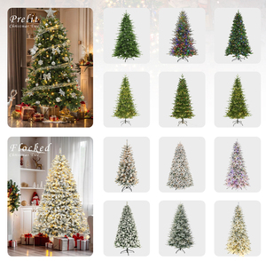 Cây Nhựa PVC Hỗn Hợp Chiếu Sáng Trước 7.5 Feet Với Dây Nối Thay Đổi Hai Màu Điện Áp Thấp 8 Chức Năng Cây Giáng Sinh Điều Khiển Từ Xa - Product Image 5