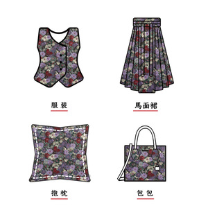 Tessuto Jacquard Twill Floreale Monet Garden con Stampa <span class=keywords><strong>a</strong></span> Olio, Tinto in Filo, Vintage Testurizzato <span class=keywords><strong>per</strong></span> Abiti, Vestiti, Gilet, Completi, Cappotti - Product Image 5