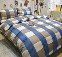 Ensemble de housse de couette anti-apnée MSM moderne 4 pièces, tissu uni teint, 100% polyester, 100TC, personnalisable, pour usage domestique, avec sac